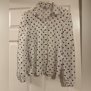 Stradivarius Black and White Polka Dot Shirt